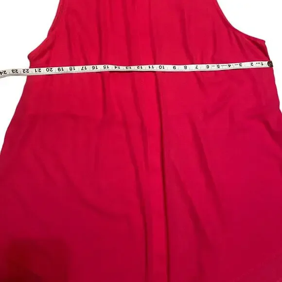 Lane Bryant Size 20 Semi Sheer Button Up Sleeveless Blouse - Hot Pink EUC - Picture 3 of 11